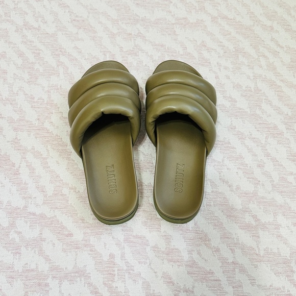 SCHUTZ | Maisha Vegan Leather Platform Sandal Slide Aspen Green, sz 8.5 - Picture 7 of 12